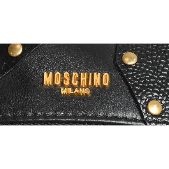 Moschino Studded Leather Biker Backpack in Black main image 7